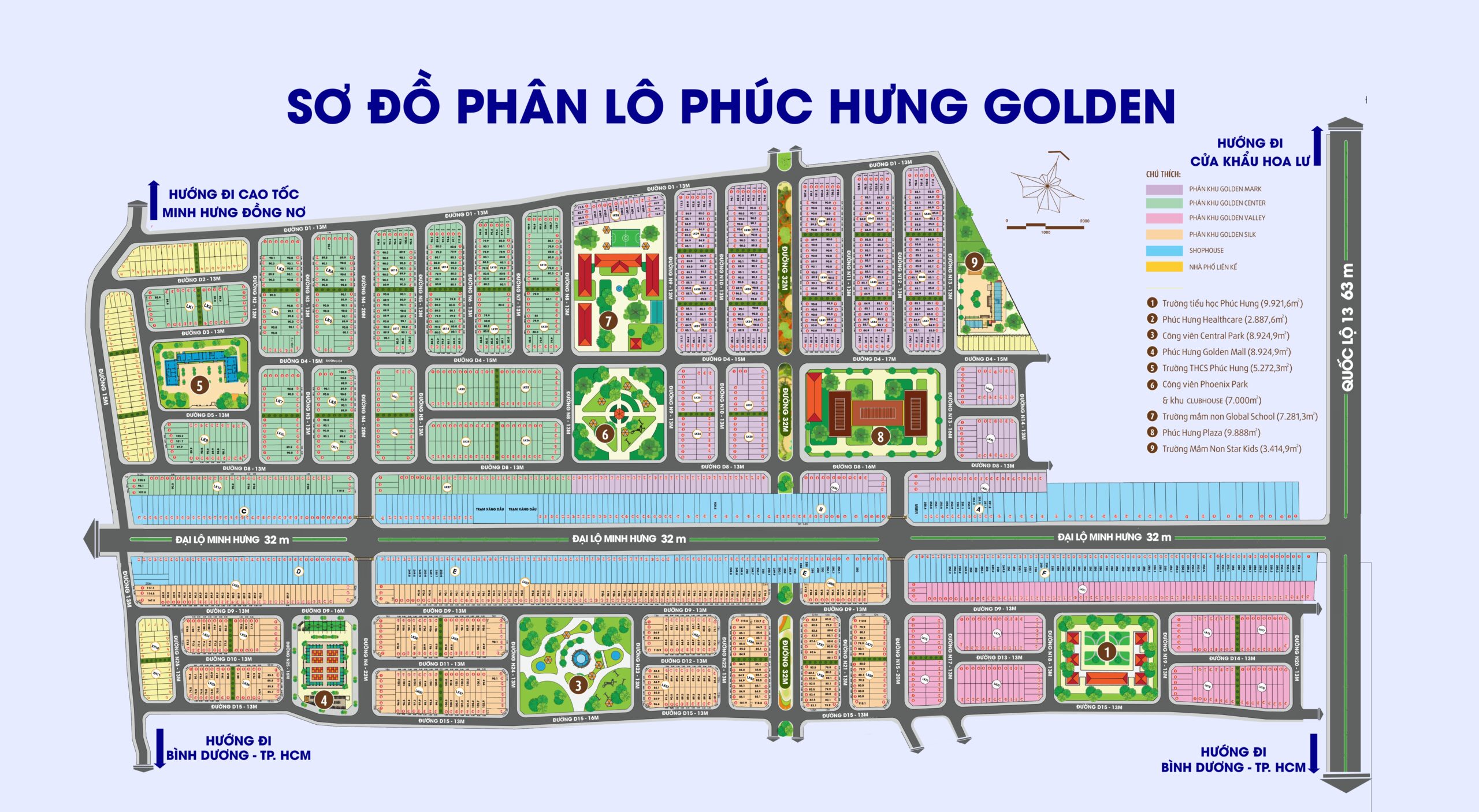 Quy hoạch dự án Phúc Hưng Golden Bình Phước