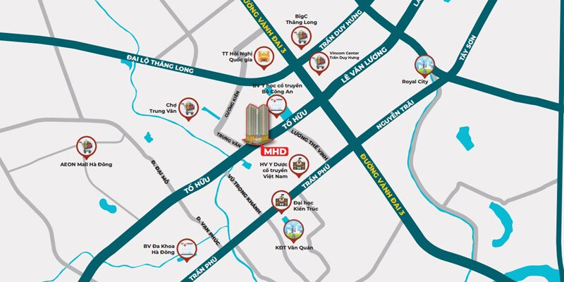 MHD trung văn vị trí